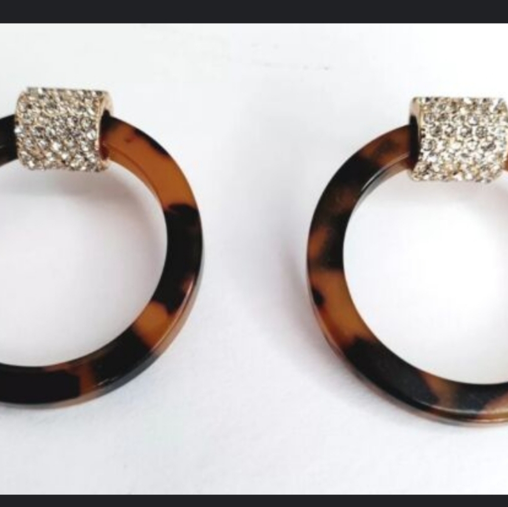 Baublebar tortoise shell crystal earrings